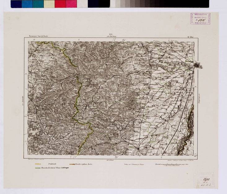 (N:15149) REYMANN'S TOPOGRAPHISCHER SPECIAL KARTE VON MITTEL EUROPA - ST. DIE' F 253 (B0012357) Carte e stampe antiche: riproduzione a colori su carta (formato A1)