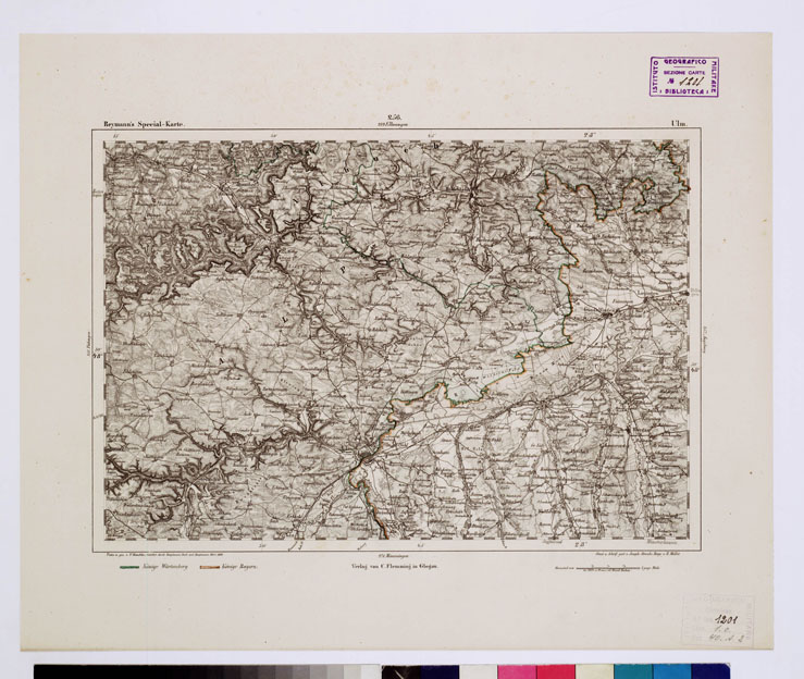 (N:15176) REYMANN'S TOPOGRAPHISCHER SPECIAL KARTE VON MITTEL EUROPA - ULM F 256 (B0012360) Carte e stampe antiche: riproduzione a colori su carta (formato A1)