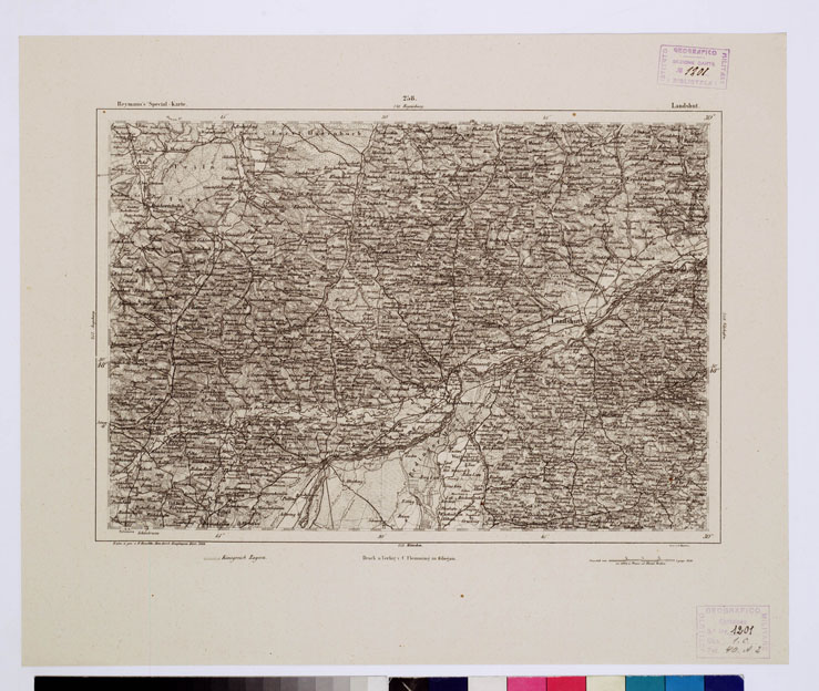 (N:15020) REYMANN'S TOPOGRAPHISCHER SPECIAL KARTE VON MITTEL EUROPA - LANDSHUT F 258 (B0012362) Carte e stampe antiche: riproduzione a colori su carta (formato A1)