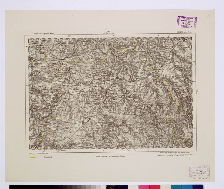 (N:14916) REYMANN'S TOPOGRAPHISCHER SPECIAL KARTE VON MITTEL EUROPA - CHATILLON SUR SEINE F 265 (B0012364) Carte e stampe antiche: riproduzione a colori su carta (formato A1)