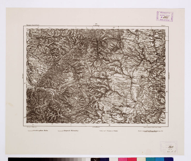 (N:15181) REYMANN'S TOPOGRAPHISCHER SPECIAL KARTE VON MITTEL EUROPA - VILLINGEN F 269 (B0012368) Carte e stampe antiche: riproduzione a colori su carta (formato A1)