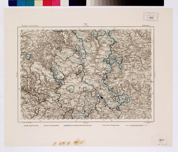 (N:15139) REYMANN'S TOPOGRAPHISCHER SPECIAL KARTE VON MITTEL EUROPA - SI.G.M. ARINGEN F 270 (B0012369) Carte e stampe antiche: riproduzione a colori su carta (formato A1)