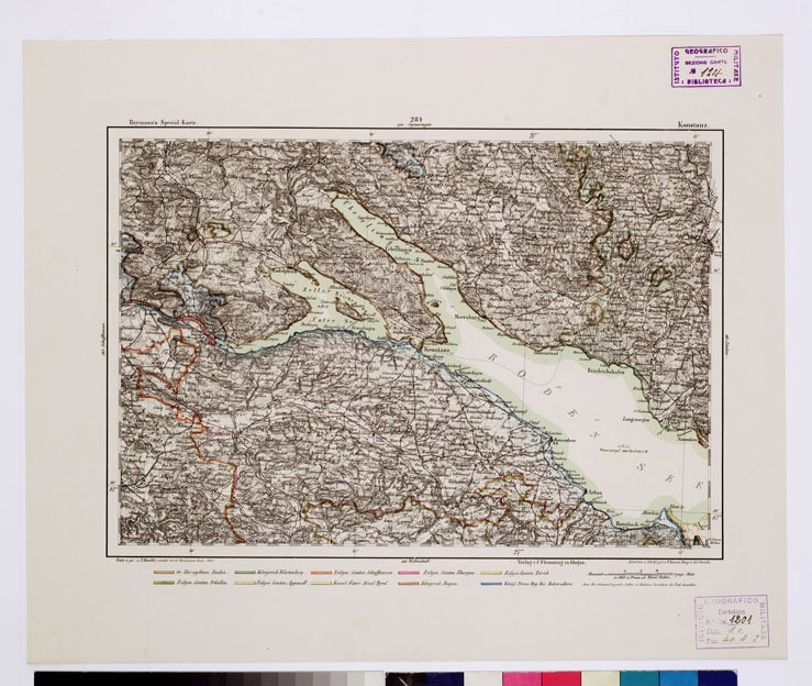 (N:15002) REYMANN'S TOPOGRAPHISCHER SPECIAL KARTE VON MITTEL EUROPA - KONSTANZ F 284 (B0012376) Carte e stampe antiche: riproduzione a colori su carta (formato A1)