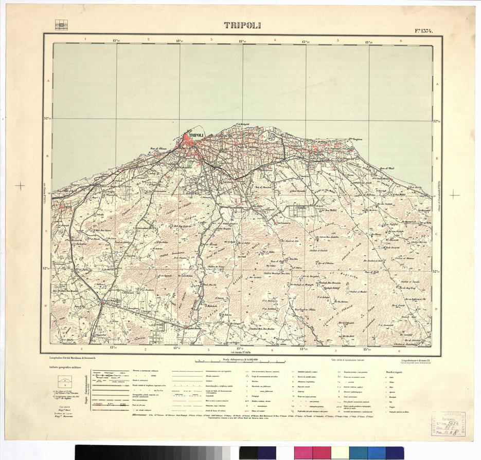 (N:3410) CARTA DELLA LIBIA VARIE EDIZIONI - TRIPOLI Foglio 1374 (B0012389) Carte e stampe antiche: riproduzione a colori su carta (formato A1)