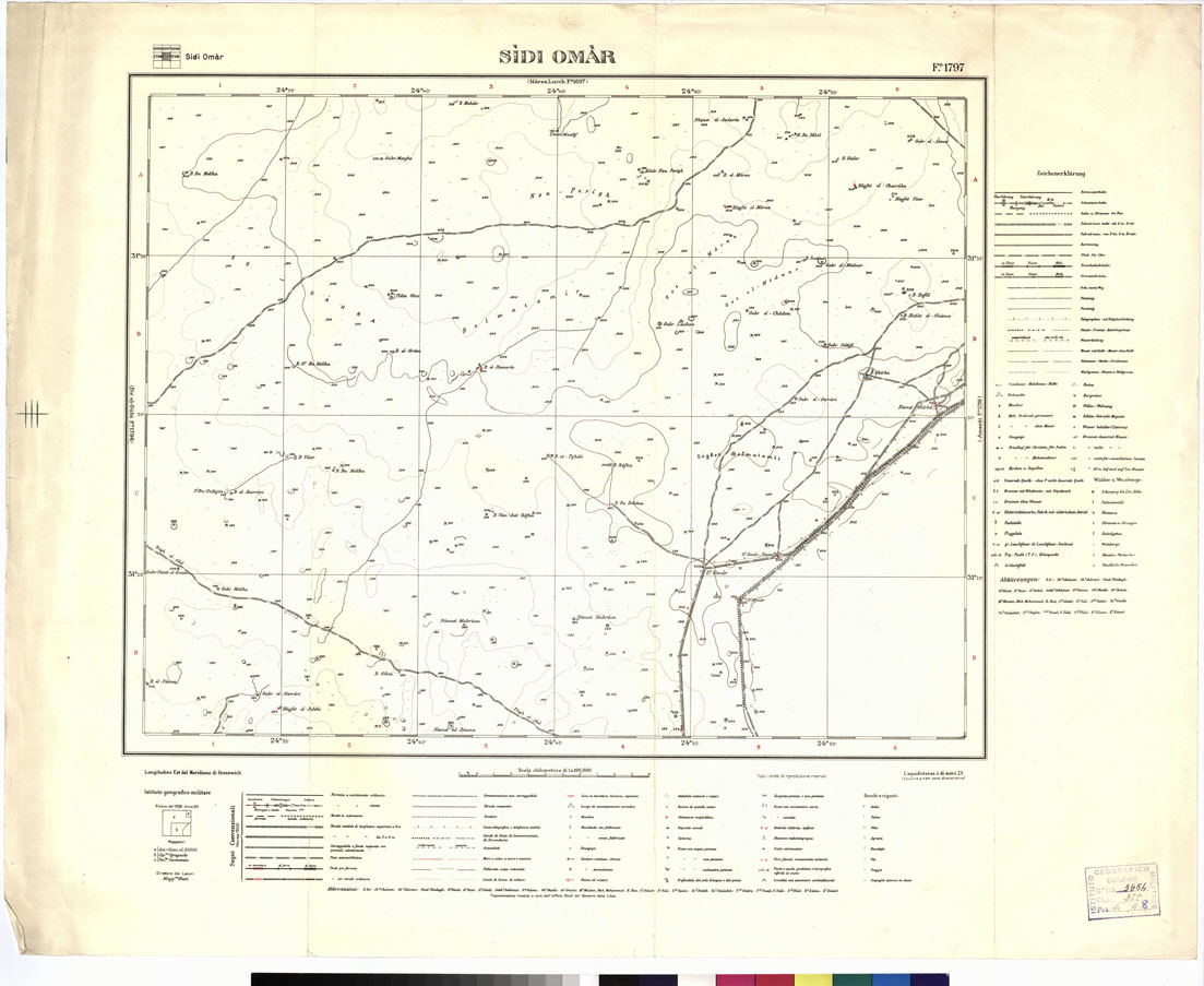 (N:3400) CARTA DELLA LIBIA VARIE EDIZIONI - SIDI OMAR Foglio 1797 (B0012438) Carte e stampe antiche: riproduzione a colori su carta (formato A1)