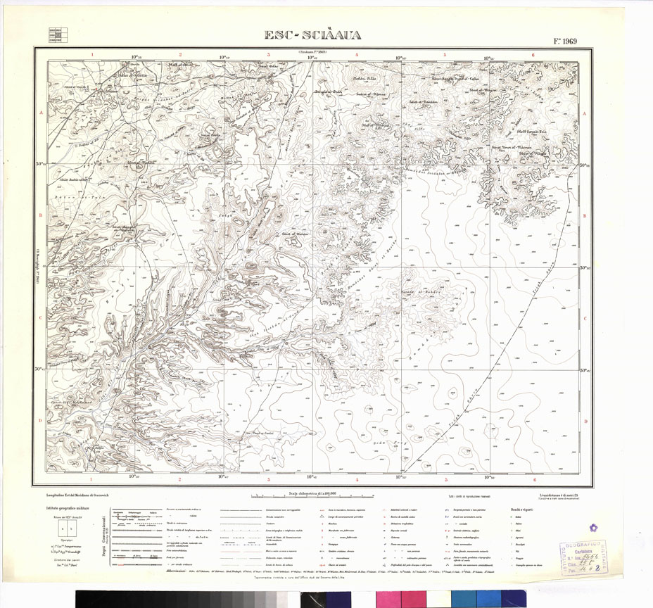 (N:3374) CARTA DELLA LIBIA VARIE EDIZIONI - ESC - SCIAAUA Foglio 1969 (B0012449) Carte e stampe antiche: riproduzione a colori su carta (formato A1)