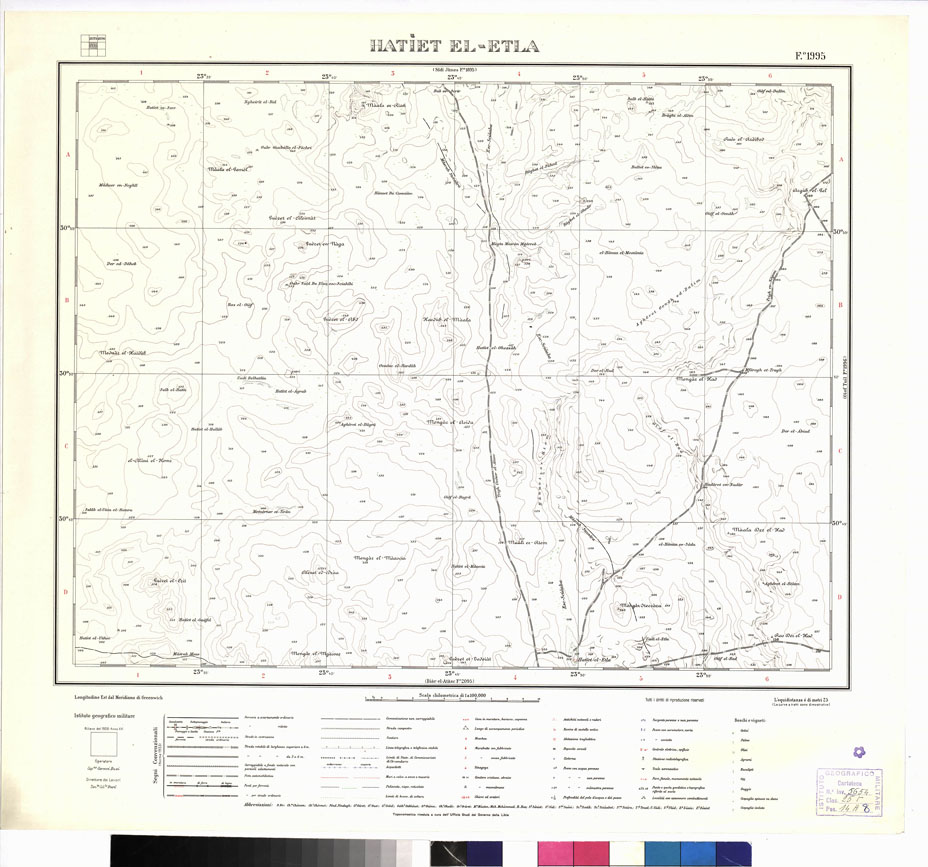 (N:3387) CARTA DELLA LIBIA VARIE EDIZIONI - HATIET EL - ETLA Foglio 1995 (B0012450) Carte e stampe antiche: riproduzione a colori su carta (formato A1)