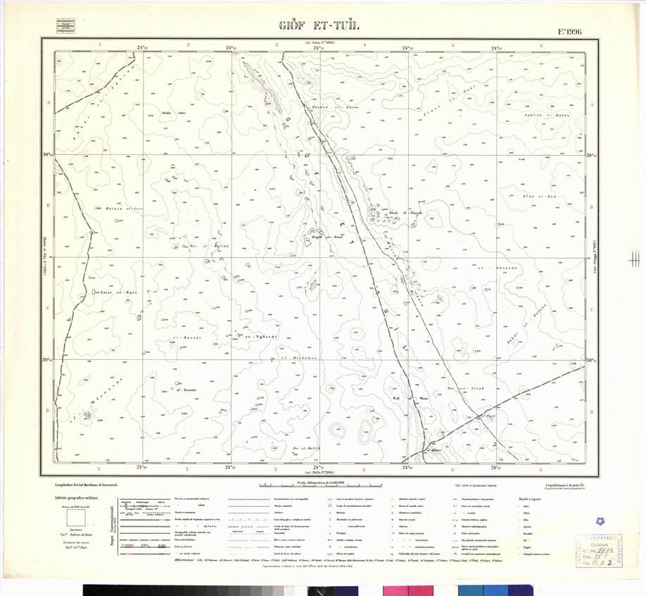 (N:3384) CARTA DELLA LIBIA VARIE EDIZIONI - GIOF ET - TUIL Foglio 1996 (B0012451) Carte e stampe antiche: riproduzione a colori su carta (formato A1)