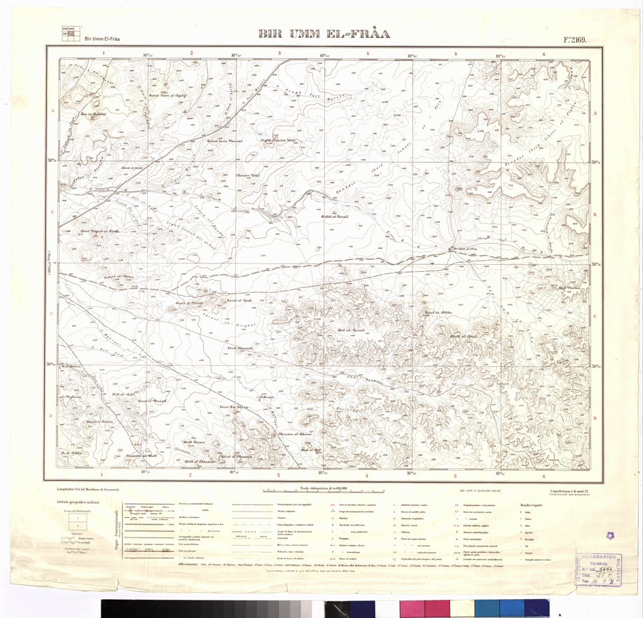 (N:3351) CARTA DELLA LIBIA VARIE EDIZIONI - BIR UMM EL FRAA Foglio 2169 (B0012458) Carte e stampe antiche: riproduzione a colori su carta (formato A1)
