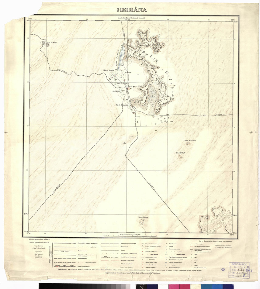 (N:3354) CARTA DELLA LIBIA VARIE EDIZIONI - REBIANA (B0012459) Carte e stampe antiche: riproduzione a colori su carta (formato A1)