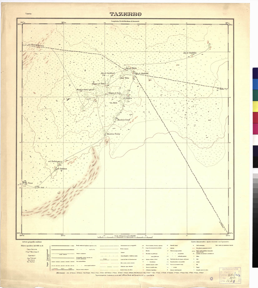 (N:3356) CARTA DELLA LIBIA VARIE EDIZIONI - TAZERBO (B0012460) Carte e stampe antiche: riproduzione a colori su carta (formato A1)