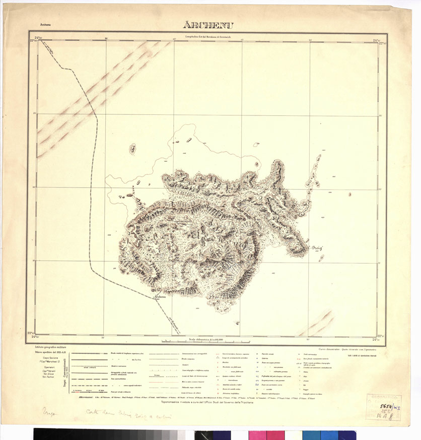 (N:3353) CARTA DELLA LIBIA VARIE EDIZIONI - ARCHENU (B0012462) Carte e stampe antiche: riproduzione a colori su carta (formato A1)