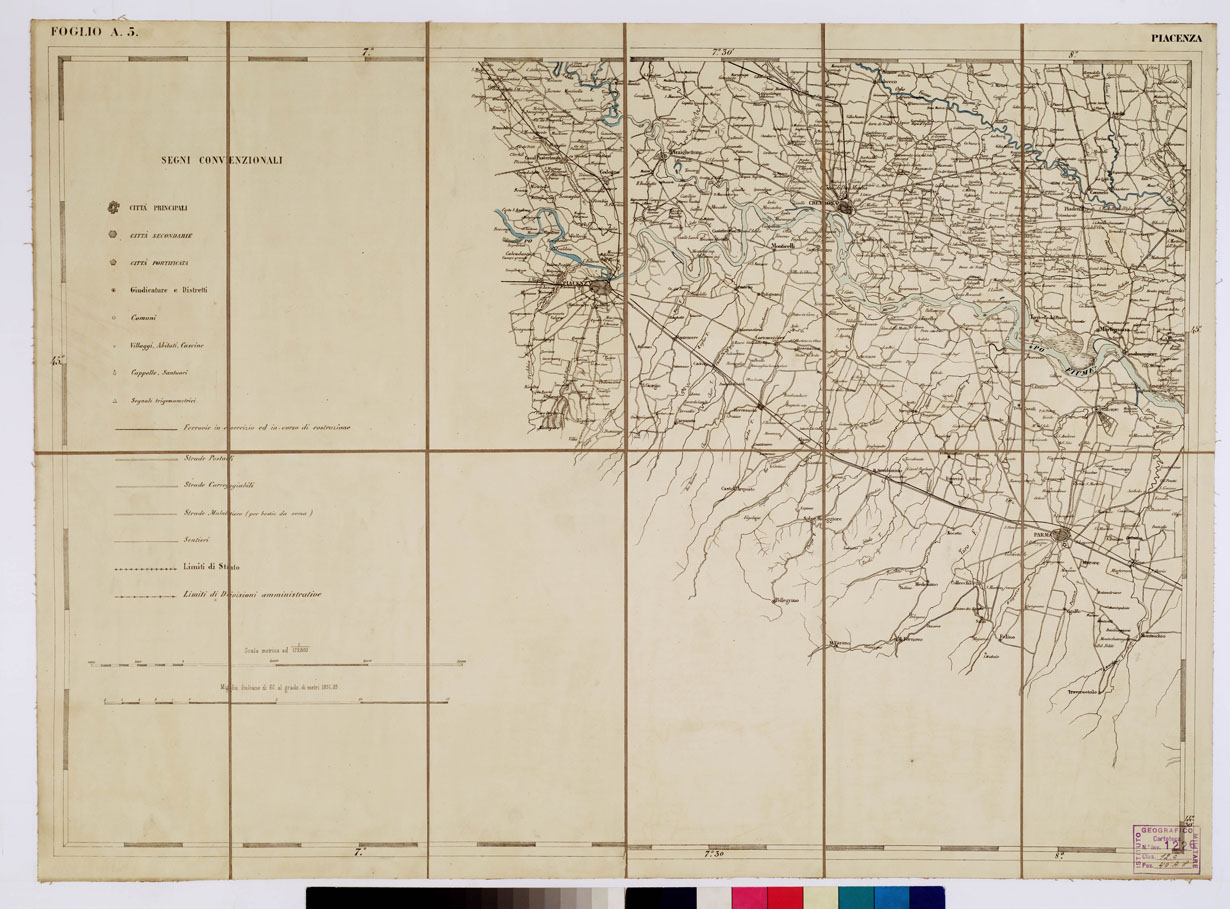 (N:1756) CARTA DEI VERSANTI MERIDIONALI E SETTENTRIONALI DELLE ALPI RETICHE CARNICHE E GIULIE - Foglio A 5 PIACENZA (B0012468) Carte e stampe antiche: riproduzione a colori su carta (formato A1)