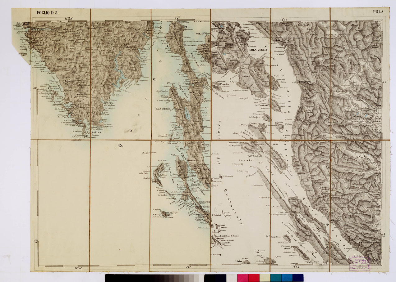 (N:1771) CARTA DEI VERSANTI MERIDIONALI E SETTENTRIONALI DELLE ALPI RETICHE CARNICHE - GIULIE- Foglio D 5 POLA (B0012483) Carte e stampe antiche: riproduzione a colori su carta (formato A1)