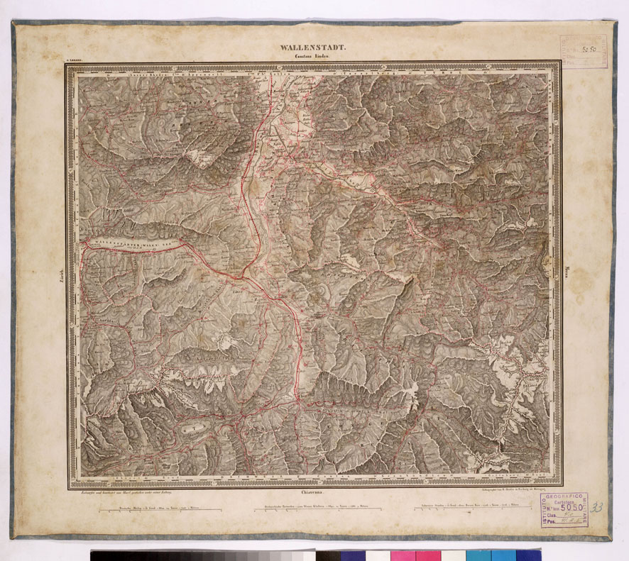(N:373) ATLAS VON SUDWEST DEUTSCHLAND UND DEN ALPENLAND - WALLENSTADT - CONSTANZ 33 (B0012524) Carte e stampe antiche: riproduzione a colori su carta (formato A1)