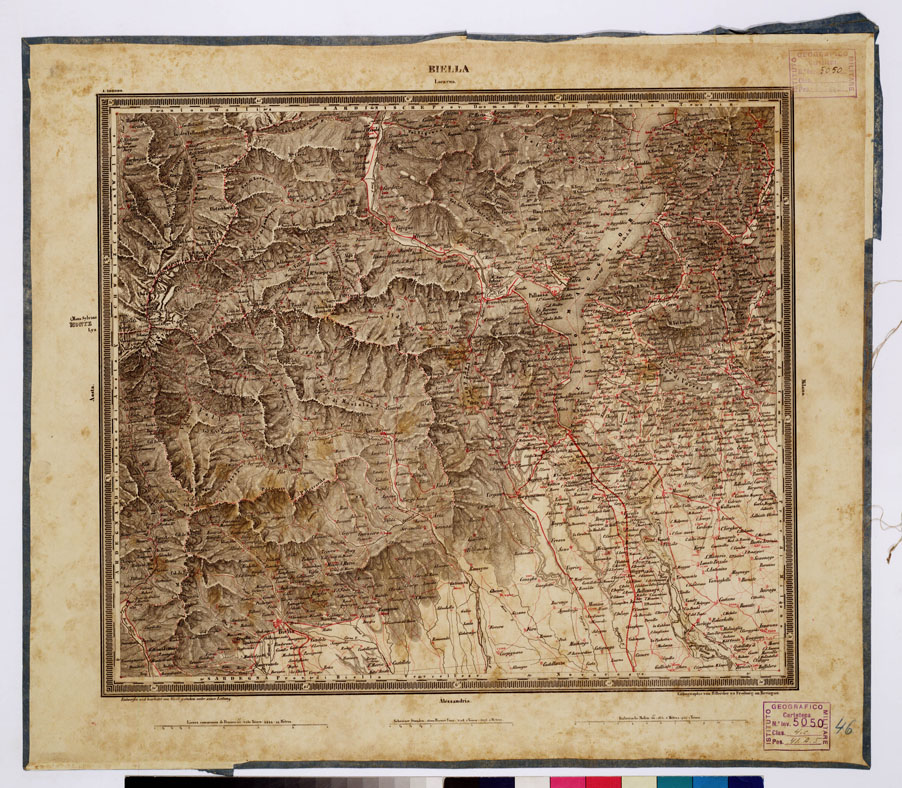 (N:334) ATLAS VON SUDWEST DEUTSCHLAND UND DEN ALPENLAND - BIELLA LOCARNO 46 (B0012537) Carte e stampe antiche: riproduzione a colori su carta (formato A1)