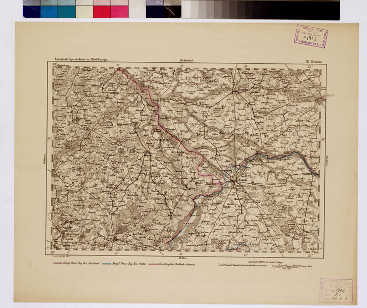 (N:16169) SPECIAL KARTE VON MITTEL EUROPA - DEMMIN F 171 (B0012544) Carte e stampe antiche: riproduzione a colori su carta (formato A1)