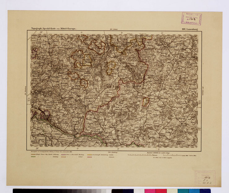 (N:16227) SPECIAL KARTE VON MITTEL EUROPA - LAUENBURG F 192 (B0012545) Carte e stampe antiche: riproduzione a colori su carta (formato A1)