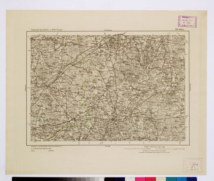 (N:16319) SPECIAL KARTE VON MITTEL EUROPA - SOLTAU F 219 (B0012549) Carte e stampe antiche: riproduzione a colori su carta (formato A1)