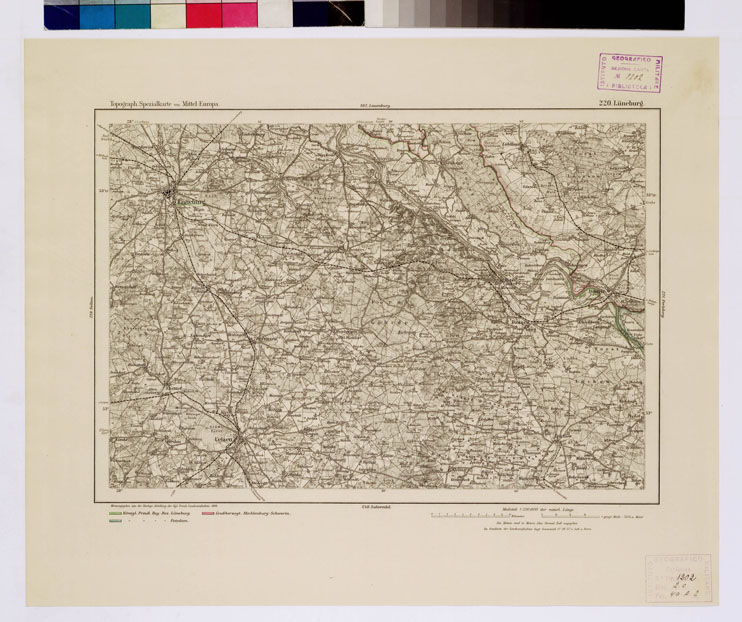 (N:16243) SPECIAL KARTE VON MITTEL EUROPA - LUNEBURG F 220 (B0012550) Carte e stampe antiche: riproduzione a colori su carta (formato A1)