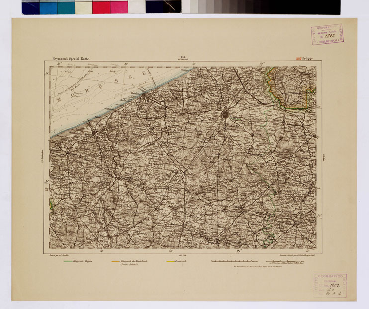 (N:16141) SPECIAL KARTE VON MITTEL EUROPA - BRUGGE F 327 (B0012558) Carte e stampe antiche: riproduzione a colori su carta (formato A1)
