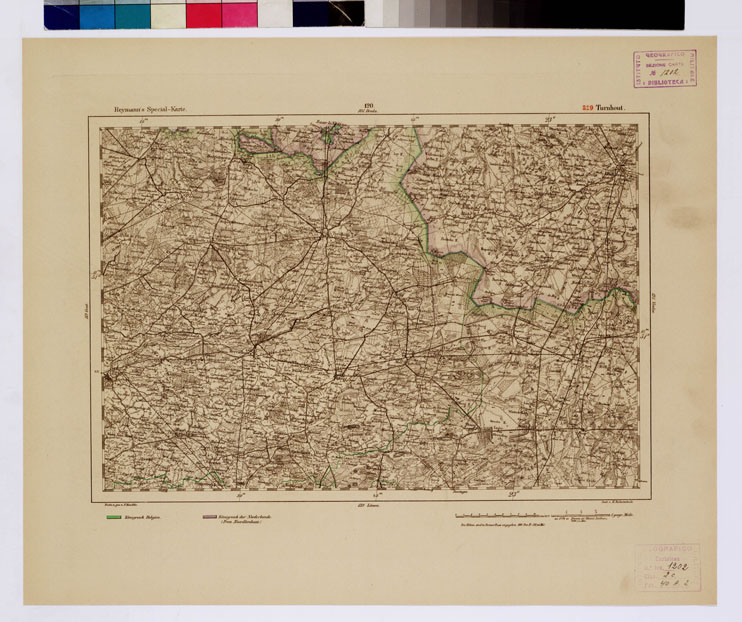 (N:16341) SPECIAL KARTE VON MITTEL EUROPA - TURNHOUT F 329 (B0012560) Carte e stampe antiche: riproduzione a colori su carta (formato A1)