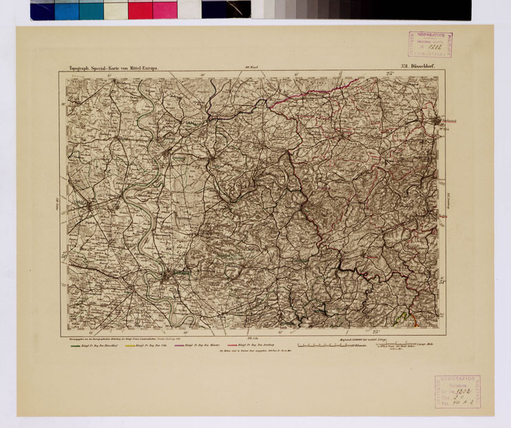 (N:16178) SPECIAL KARTE VON MITTEL EUROPA - DUSSELDORF F 331 (B0012562) Carte e stampe antiche: riproduzione a colori su carta (formato A1)
