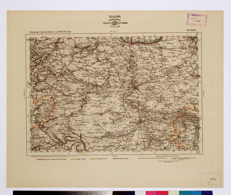 (N:16197) SPECIAL KARTE VON MITTEL EUROPA - HALLE F 336 (B0012567) Carte e stampe antiche: riproduzione a colori su carta (formato A1)
