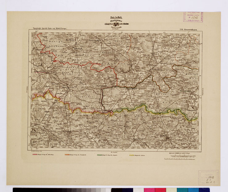 (N:16196) SPECIAL KARTE VON MITTEL EUROPA - GROSSENHAYN F 338 (B0012569) Carte e stampe antiche: riproduzione a colori su carta (formato A1)