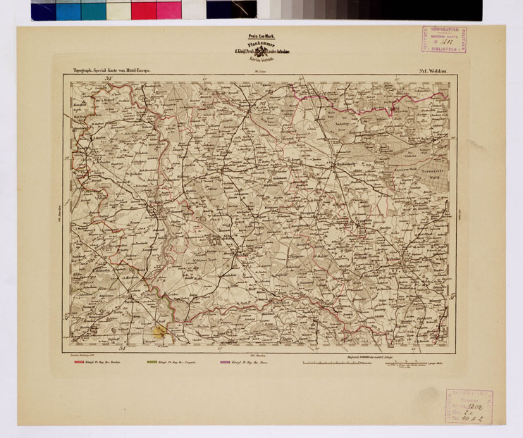 (N:16356) SPECIAL KARTE VON MITTEL EUROPA - WOHLAU F 341 (B0012572) Carte e stampe antiche: riproduzione a colori su carta (formato A1)