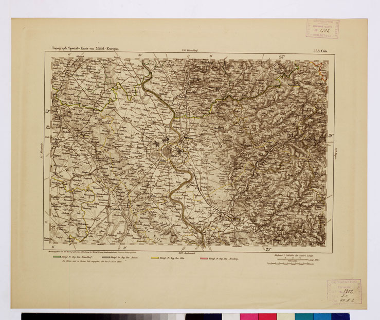 (N:16167) SPECIAL KARTE VON MITTEL EUROPA - COLN F 358 (B0012581) Carte e stampe antiche: riproduzione a colori su carta (formato A1)