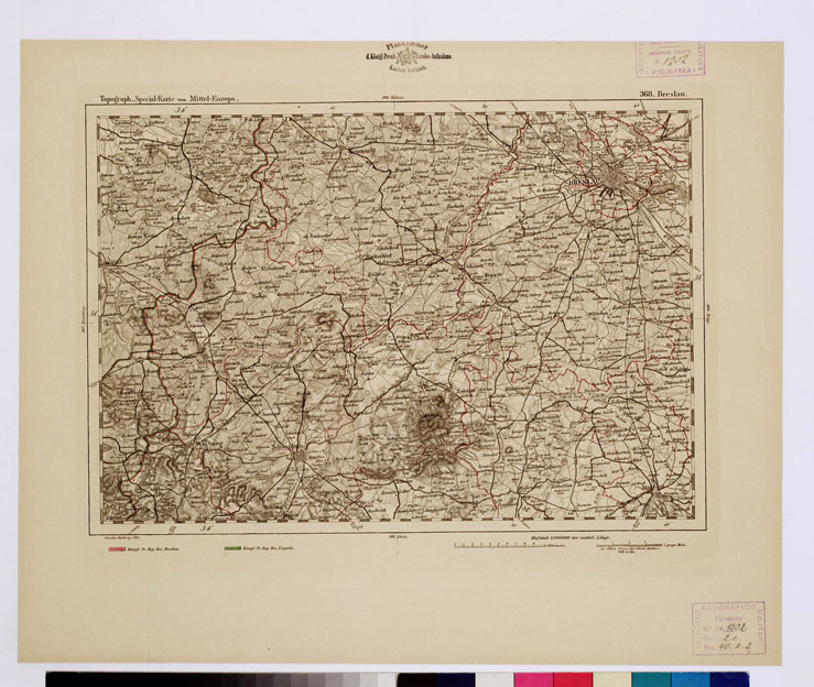 (N:16138) SPECIAL KARTE VON MITTEL EUROPA - BRESLAU F 368 (B0012591) Carte e stampe antiche: riproduzione a colori su carta (formato A1)