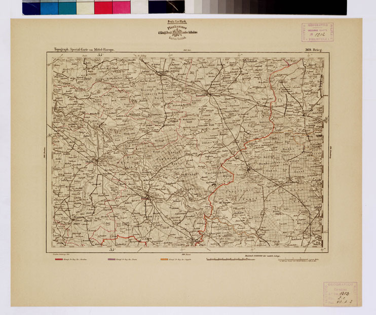 (N:16139) SPECIAL KARTE VON MITTEL EUROPA - BRIEG F 369 (B0012592) Carte e stampe antiche: riproduzione a colori su carta (formato A1)