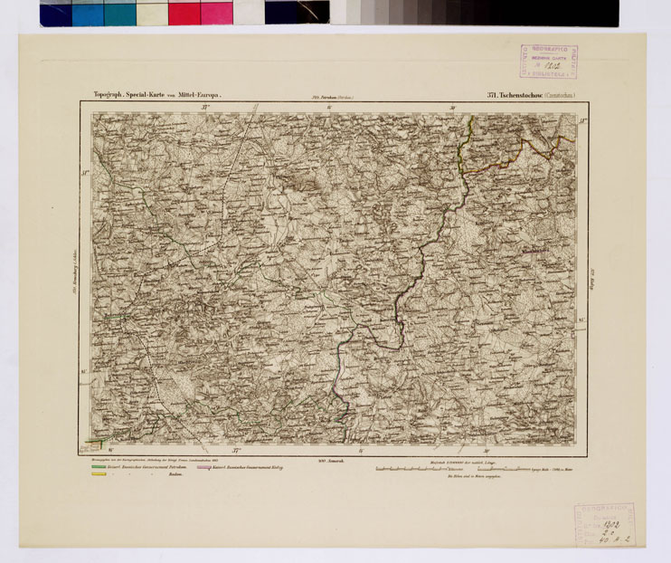 (N:16339) SPECIAL KARTE VON MITTEL EUROPA - TSCHENSTOCHOW F 371 (B0012594) Carte e stampe antiche: riproduzione a colori su carta (formato A1)
