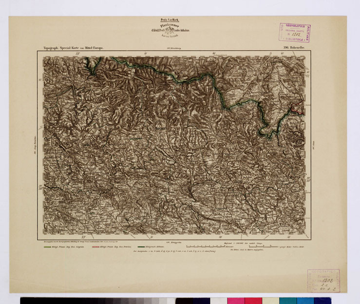 (N:16204) SPECIAL KARTE VON MITTEL EUROPA - HOHENELBE F 396 (B0012601) Carte e stampe antiche: riproduzione a colori su carta (formato A1)