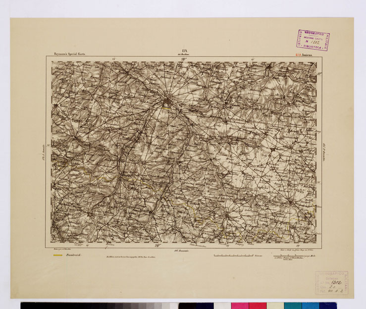 (N:16114) SPECIAL KARTE VON MITTEL EUROPA - AMIENS F 412 (B0012609) Carte e stampe antiche: riproduzione a colori su carta (formato A1)