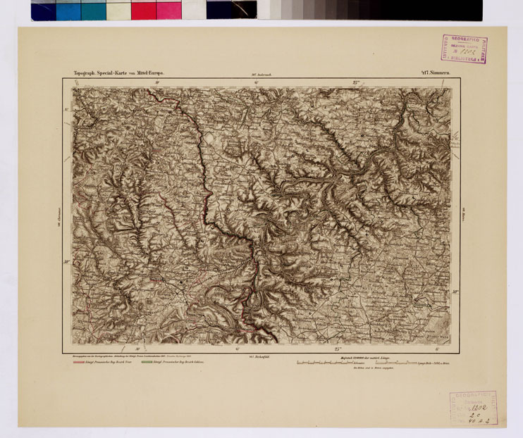(N:16317) SPECIAL KARTE VON MITTEL EUROPA - SIMMERN F 417 (B0012614) Carte e stampe antiche: riproduzione a colori su carta (formato A1)