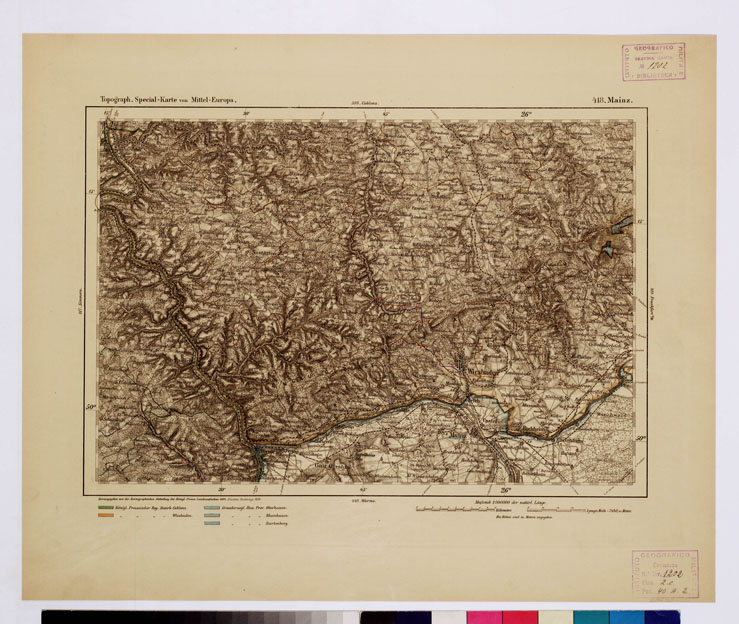 (N:16248) SPECIAL KARTE VON MITTEL EUROPA - MAINZ F 418 (B0012615) Carte e stampe antiche: riproduzione a colori su carta (formato A1)