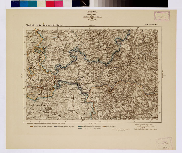 (N:16183) SPECIAL KARTE VON MITTEL EUROPA - FRANKFURT A/M F 419 (B0012616) Carte e stampe antiche: riproduzione a colori su carta (formato A1)
