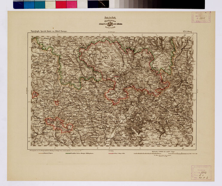 (N:16165) SPECIAL KARTE VON MITTEL EUROPA - COBURG F 421 (B0012618) Carte e stampe antiche: riproduzione a colori su carta (formato A1)