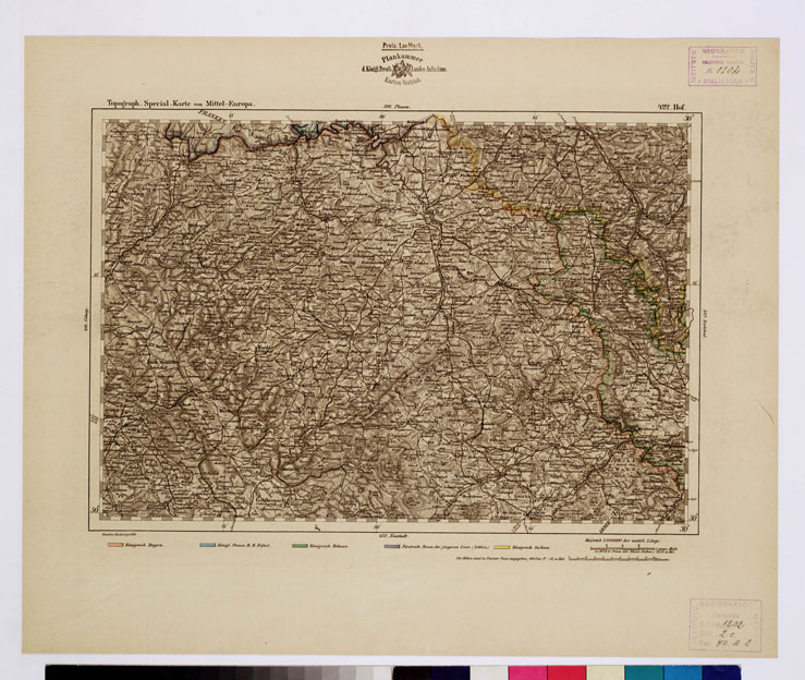 (N:16203) SPECIAL KARTE VON MITTEL EUROPA - HOF F 422 (B0012619) Carte e stampe antiche: riproduzione a colori su carta (formato A1)