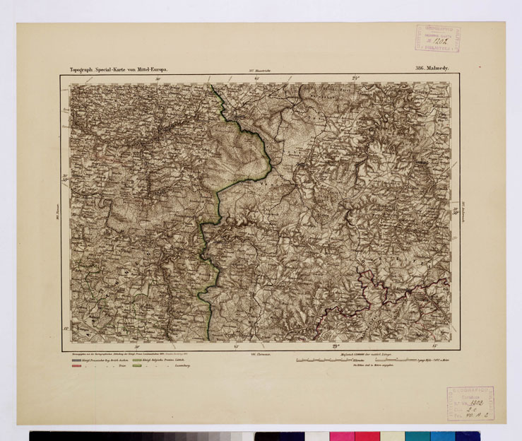 (N:16249) SPECIAL KARTE VON MITTEL EUROPA - MALMEDY F 386 (B0012625) Carte e stampe antiche: riproduzione a colori su carta (formato A1)