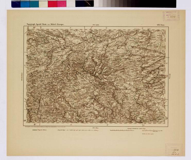 (N:16305) SPECIAL KARTE VON MITTEL EUROPA - SAAZ F 424 (B0012632) Carte e stampe antiche: riproduzione a colori su carta (formato A1)