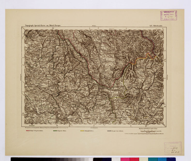 (N:16255) SPECIAL KARTE VON MITTEL EUROPA - MITTELWALDE F 427 (B0012635) Carte e stampe antiche: riproduzione a colori su carta (formato A1)