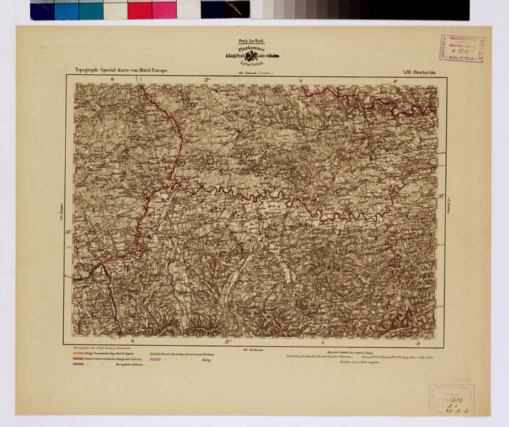 (N:16283) SPECIAL KARTE VON MITTEL EUROPA - OSWIECIM F 430 (B0012638) Carte e stampe antiche: riproduzione a colori su carta (formato A1)