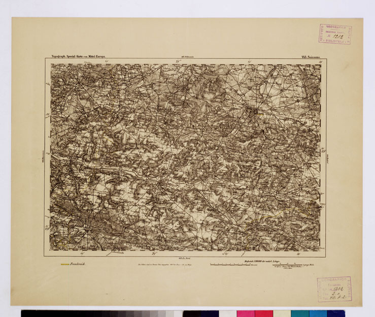 (N:16318) SPECIAL KARTE VON MITTEL EUROPA - SOISSONS F 443 (B0012643) Carte e stampe antiche: riproduzione a colori su carta (formato A1)