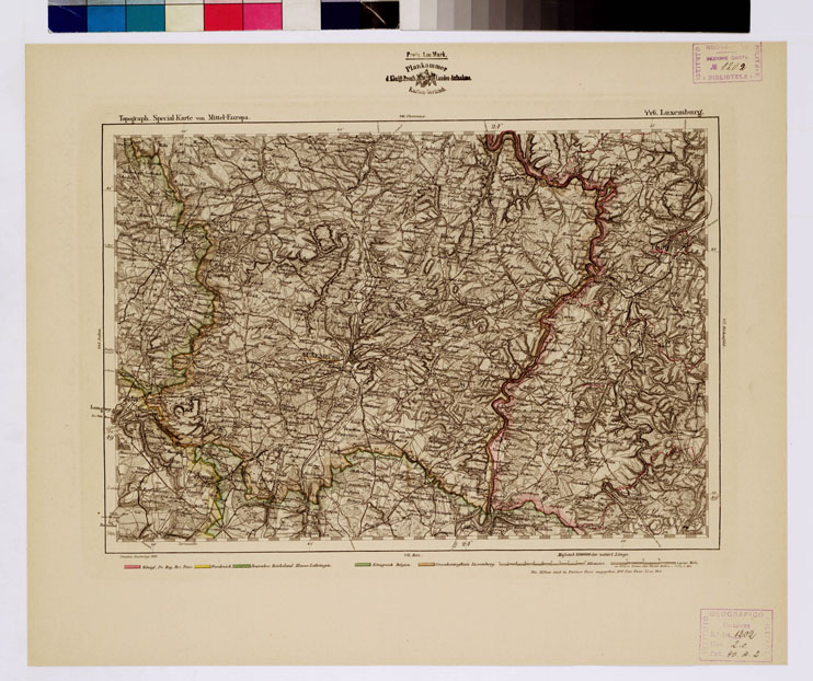 (N:16245) SPECIAL KARTE VON MITTEL EUROPA - LUXEMBURG F 446 (B0012646) Carte e stampe antiche: riproduzione a colori su carta (formato A1)
