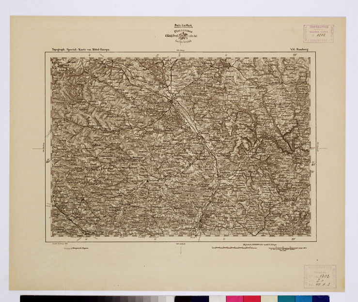 (N:16124) SPECIAL KARTE VON MITTEL EUROPA - BAMBERG F 451 (B0012651) Carte e stampe antiche: riproduzione a colori su carta (formato A1)