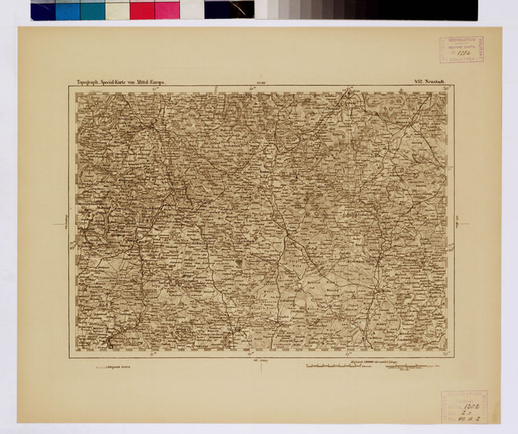 (N:16270) SPECIAL KARTE VON MITTEL EUROPA - NEUSTADT F 452 (B0012652) Carte e stampe antiche: riproduzione a colori su carta (formato A1)