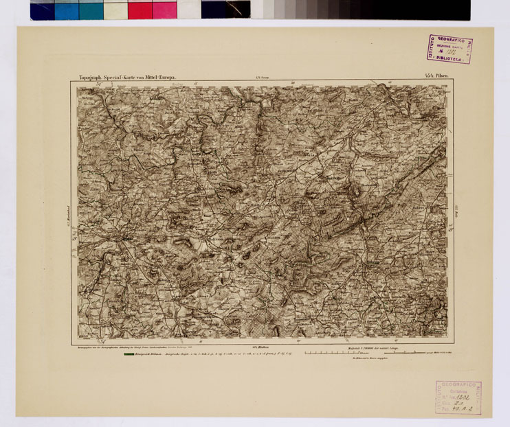 (N:16289) SPECIAL KARTE VON MITTEL EUROPA - PILSEN F 454 (B0012654) Carte e stampe antiche: riproduzione a colori su carta (formato A1)